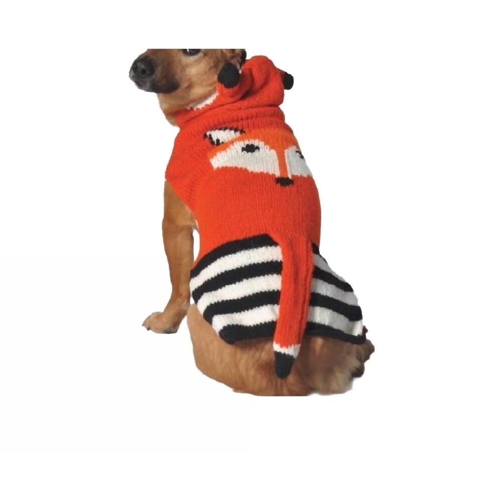 NEW CHILLY DOGS foxy dog sweater in orange